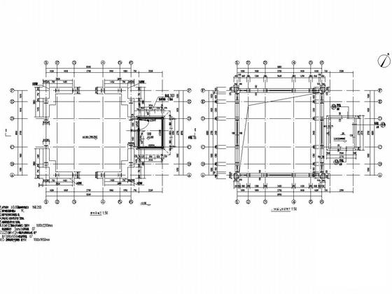 地上1层钢框架结构小区入口大门结构CAD施工图纸（建筑图纸） - 4