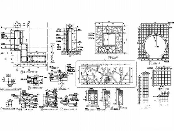 地上1层钢框架结构小区入口大门结构CAD施工图纸（建筑图纸） - 5