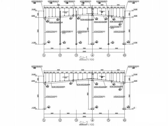 门式刚架结构汽车城仓储厂房结构CAD施工图纸（5栋含建筑图纸） - 5