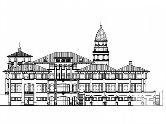 高档别墅区3层欧式会所建筑施工CAD图纸(节点详图) - 1