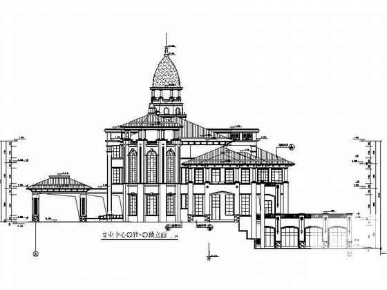 高档别墅区3层欧式会所建筑施工CAD图纸(节点详图) - 5