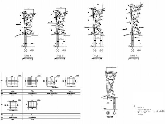 悬挑空间桁架结构奥体中心体育场钢结构CAD施工图纸 - 5