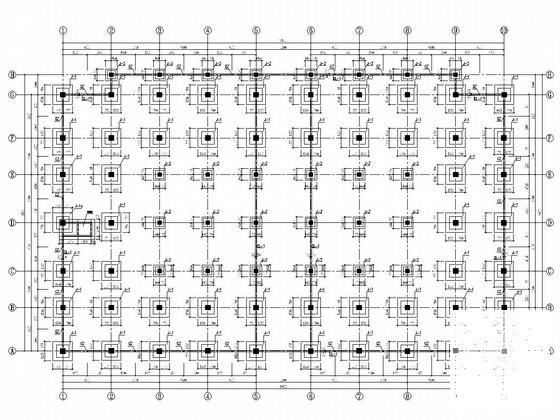 地上2层钢网架结构农贸市场结构CAD施工图纸(基础平面图) - 1