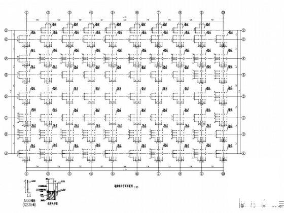地上2层钢网架结构农贸市场结构CAD施工图纸(基础平面图) - 2