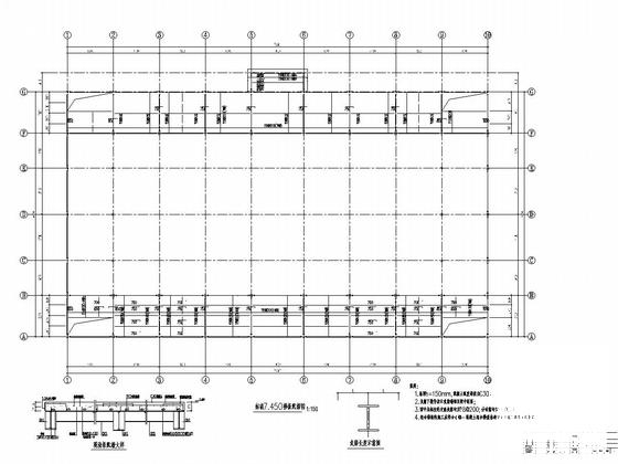 地上2层钢网架结构农贸市场结构CAD施工图纸(基础平面图) - 5