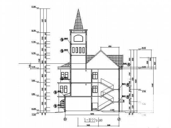 欧式3层商务会所建筑施工CAD图纸(抗震设防类别) - 2