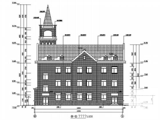 欧式3层商务会所建筑施工CAD图纸(抗震设防类别) - 5