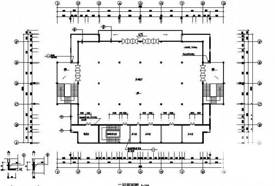 学院2层新餐厅建筑CAD施工图纸 - 3