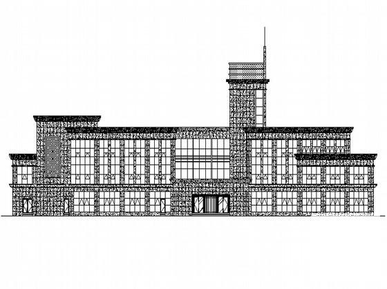 休闲会所外装幕墙建筑竣工图纸 - 1