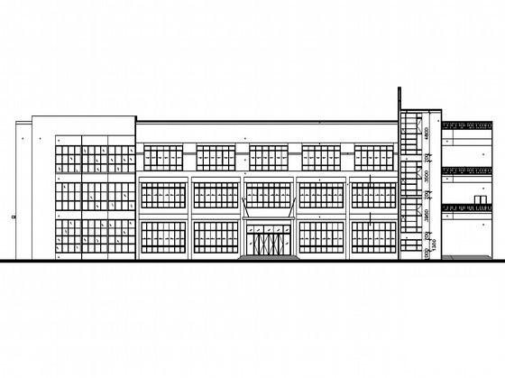 3层大食堂建筑施工CAD图纸(钢筋混凝土结构) - 1