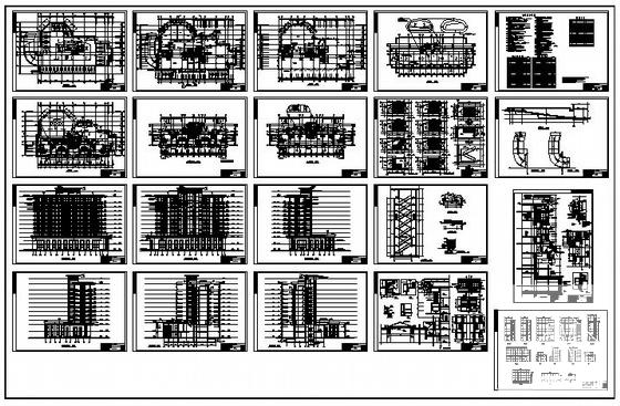 11层小区会所建筑结构水电CAD施工图纸(卫生间详图) - 2