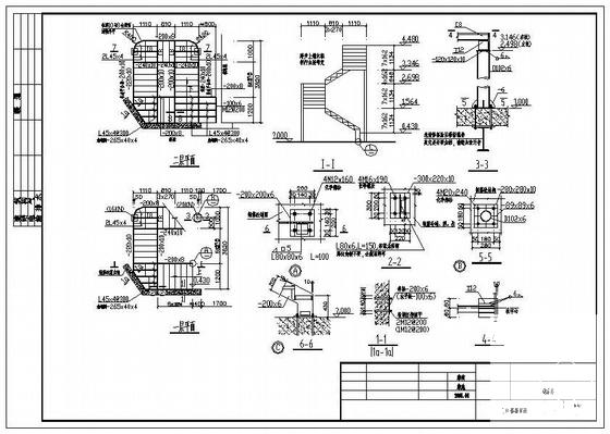 土建结构上增加钢梯结构CAD施工图纸 - 1