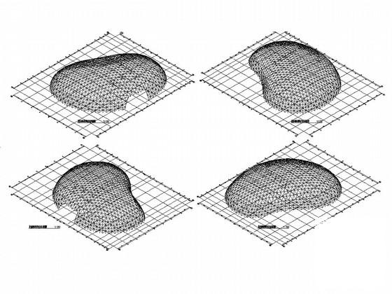 单层钢桁架结构体育馆结构CAD施工图纸(平面布置图) - 1