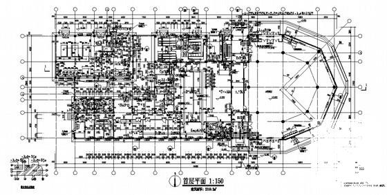 外国语学校3层新校舍食堂建筑施工CAD图纸(卫生间详图) - 3