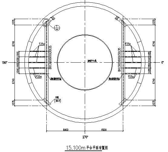 240米套筒式烟囱结构CAD施工图纸(外筒与内筒)(平面布置图) - 3