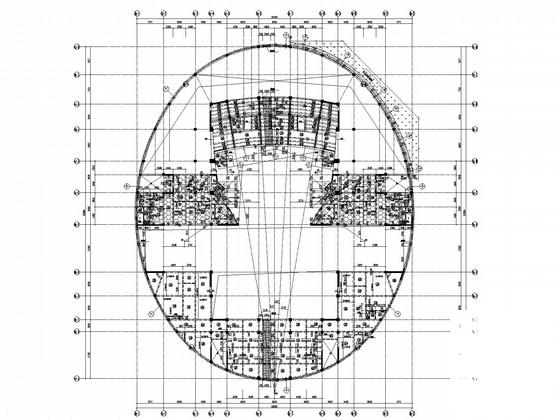 椭圆形钢混框架演艺中心结构CAD施工图纸 - 1