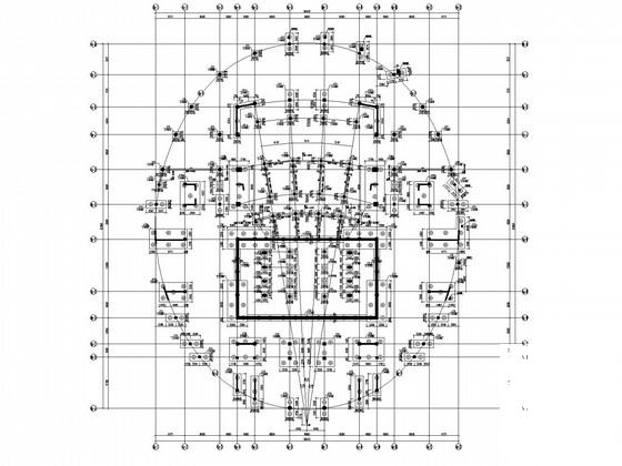 椭圆形钢混框架演艺中心结构CAD施工图纸 - 2