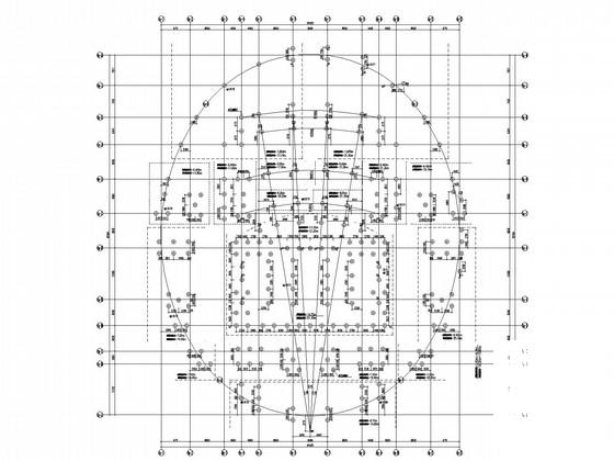 椭圆形钢混框架演艺中心结构CAD施工图纸 - 3
