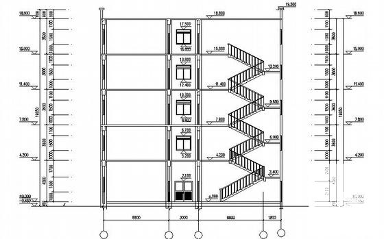 职工医院附属医院门诊楼建筑、结构CAD施工图纸（附计算书） - 2