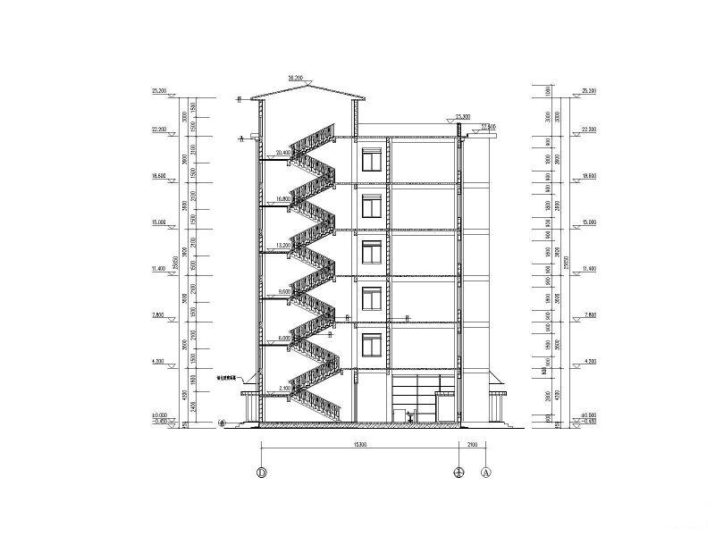6层商务楼建筑结构CAD施工图纸 - 2
