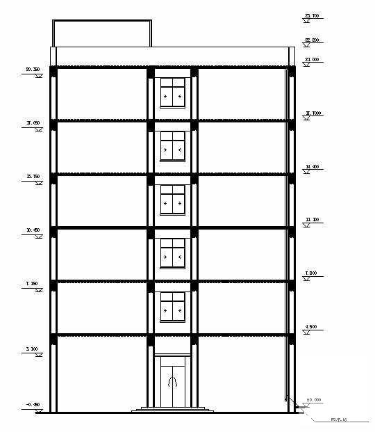 时代大厦办公楼建筑结构CAD施工图纸（毕业设计方案）(现浇钢筋混凝土) - 2