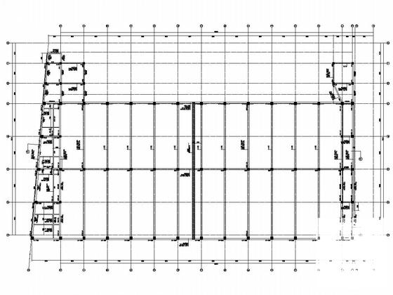 2层钢筋混凝土与钢混合框架结构体育馆群结构CAD施工图纸(平面布置图) - 5