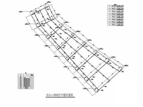 钢骨架式膜结构地下通道入口结构CAD施工图纸(平面布置图) - 2