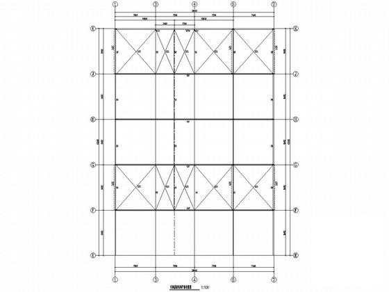 钢框架结构捷豹路虎4S店结构CAD施工图纸（展厅车间） - 2