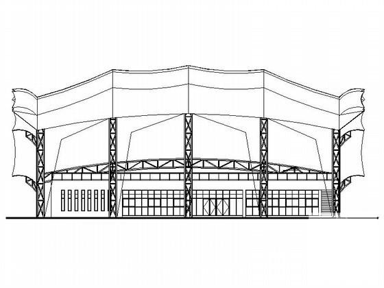 大学膜结构网球场建筑施工CAD图纸（膜结构参数） - 1