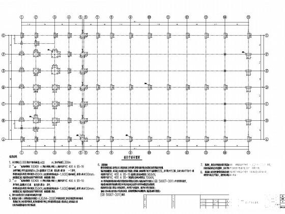 单层钢筋混凝土排架结构厂房结构CAD施工图纸（屋盖采用轻型钢屋面） - 1