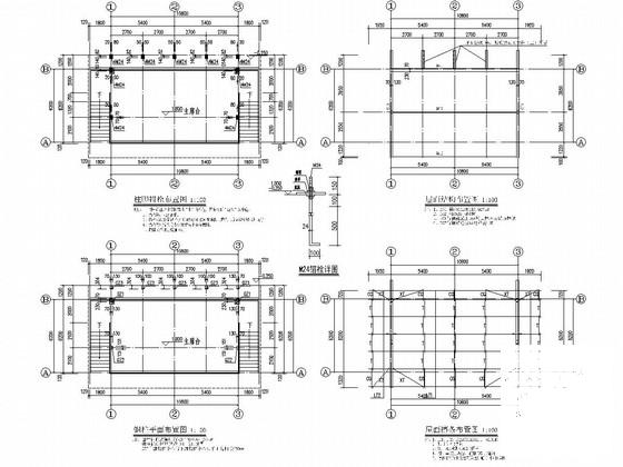 钢结构主席台结构施工图纸（建筑施工CAD图纸计算文件）(轻型门式刚架) - 3