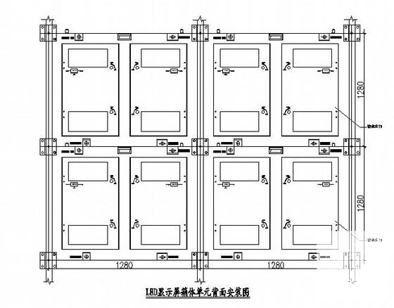 15米高户外双立柱LED显示屏钢结构CAD施工图纸 - 2
