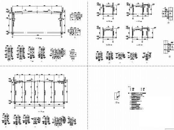 30米跨门式刚架结构科技创业孵化园厂房结构CAD施工图纸（建筑图纸） - 4