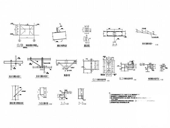 单层钢框架结构废弃间与装车棚结构CAD施工图纸 - 4