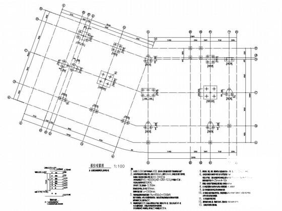 地上3层钢框架结构售楼处结构CAD施工图纸 - 1