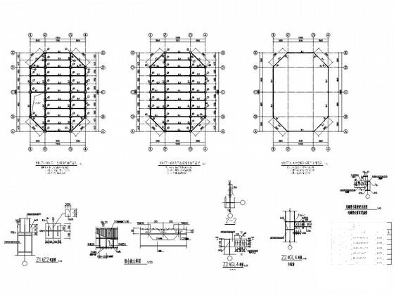 3栋3层钢框架结构商业楼结构CAD施工图纸 - 2
