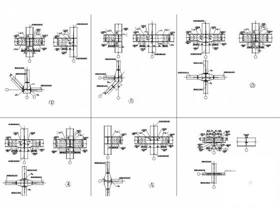 3栋3层钢框架结构商业楼结构CAD施工图纸 - 3