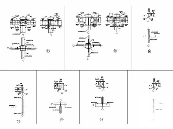 3栋3层钢框架结构商业楼结构CAD施工图纸 - 5