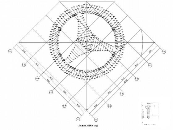 管桁架结构客运站钢结构CAD施工图纸（钢雨棚圆弧造型玻璃穹顶） - 1