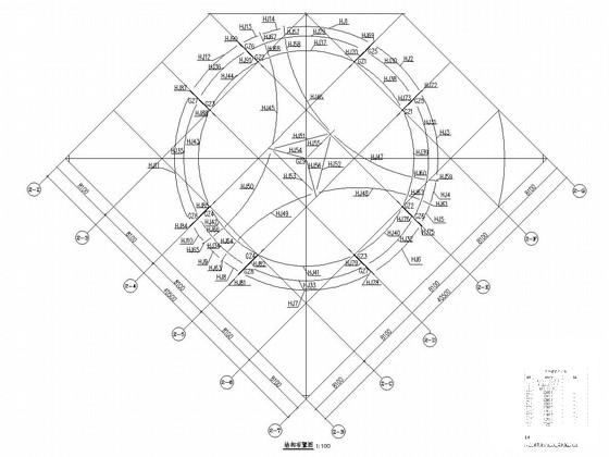 管桁架结构客运站钢结构CAD施工图纸（钢雨棚圆弧造型玻璃穹顶） - 2