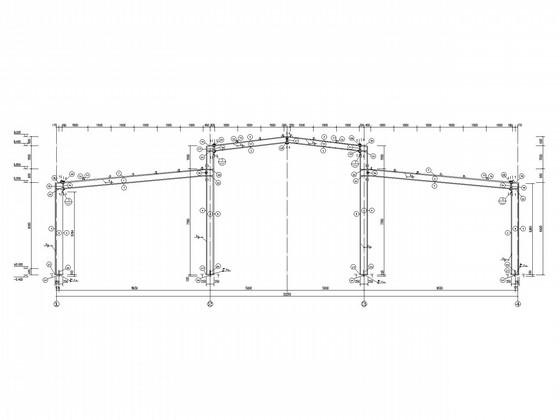 带毗屋门式刚架茶厂生产车间结构CAD施工图纸 - 1