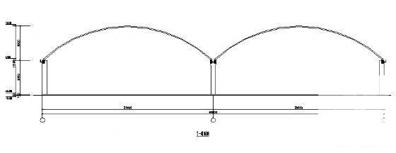 单跨30米连跨60米无梁拱大棚建筑结构方案设计CAD图纸 - 3
