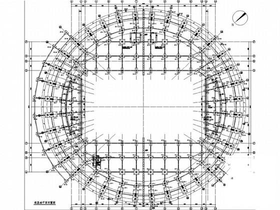 3层桩基础钢筋混凝土框架结构体育馆结构CAD施工图纸（篮球馆） - 2