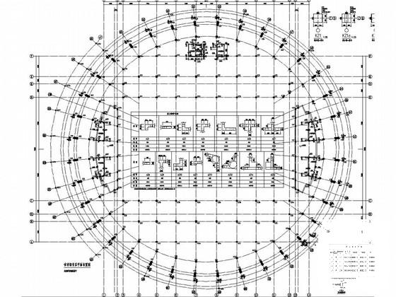 3层桩基础钢筋混凝土框架结构体育馆结构CAD施工图纸（篮球馆） - 3