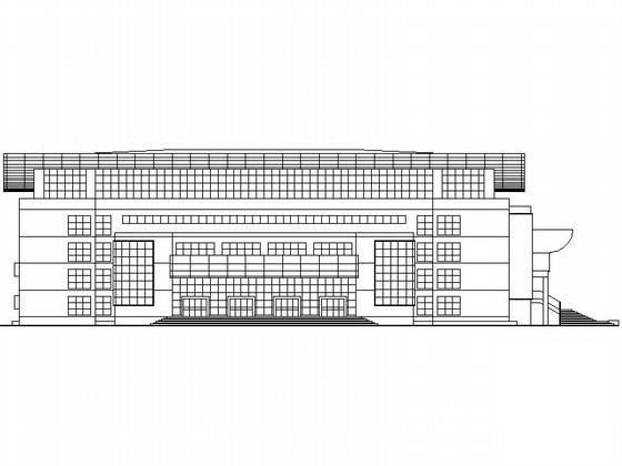 学校4层多功能体育馆建筑施工CAD图纸(广场平面图) - 1