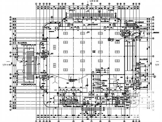 学校4层多功能体育馆建筑施工CAD图纸(广场平面图) - 3