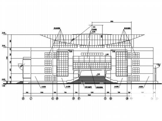 学校4层多功能体育馆建筑施工CAD图纸(广场平面图) - 4