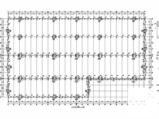 四联跨单层钢结构厂房结构CAD施工图纸（建筑） - 2
