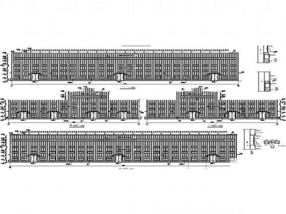 四联跨单层钢结构厂房结构CAD施工图纸（建筑） - 4