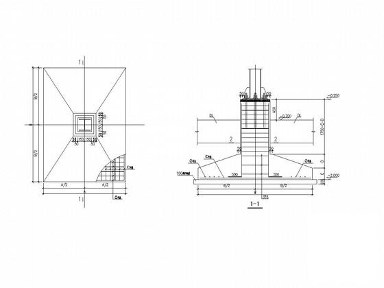单层门式刚架结构临时场馆结构CAD施工图纸（独立基础） - 2